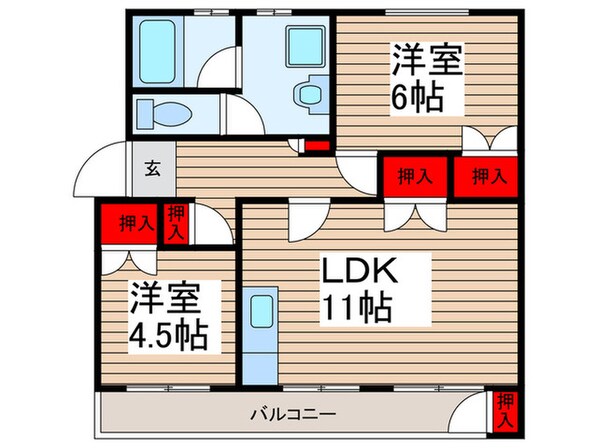 久寺家マンションB棟(105)の物件間取画像